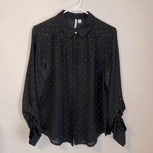 polka dot sheer top